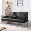 Yaheetech Convertible Faux Leather Sofa Bed Futon With Armrest 1 Yaheetech Convertible Faux Leather Sofa Bed Futon With Armrest -Furniture Specialty Store GUEST 85f42ddc 37f2 44bb b9ba 8b8726f16043