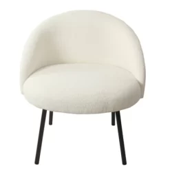 Modern Sherpa Accent Chair Cream - HomePop