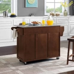 Eleanor Stainless Steel Top Kitchen Cart Mahogany/Stainless Steel - Crosley 18 Eleanor Stainless Steel Top Kitchen Cart Mahogany/Stainless Steel - Crosley -Furniture Specialty Store GUEST 863dcaca 3292 4a94 b32d b3b1fe9c9189