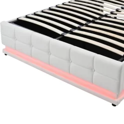 Queen Size PU Tufted Upholstered Platform Bed With Hydraulic Storage System, LED Lights And USB Charger-ModernLuxe -Furniture Specialty Store GUEST 865d21e3 240c 4596 92ba d9aad3591167