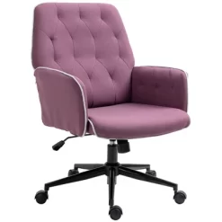 Vinsetto Modern Mid-Back Tufted Velvet Fabric Home Office Desk Chair With Adjustable Height, Swivel Adjustable Task Chair With Padded Armrests, Purple -Furniture Specialty Store GUEST 87b06d41 e092 4c9d b1bd cdd11fbcb63b
