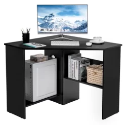 Costway Corner Computer Desk Triangle Writing Workstation W/ Storage Shelf WhiteBlack 23 Costway Corner Computer Desk Triangle Writing Workstation W/ Storage Shelf WhiteBlack -Furniture Specialty Store GUEST 88830b01 9d74 41b7 a8f2 ec254e175452