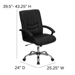 Flash Furniture Mid-Back Black LeatherSoft Swivel Manager's Office Chair With Arms -Furniture Specialty Store GUEST 88882550 b5e6 47c7 a691 8bf8d40f3dda