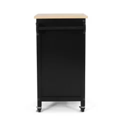 Maynard Contemporary Glass Paneled Kitchen Cart Natural/Black - Christopher Knight Home -Furniture Specialty Store GUEST 88914b4a 6094 4d67 a982 80d5de989c97
