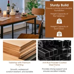 Costway 5-Piece Industrial Dining Table Set W/ Counter Height Table & 4 Bar Stools -Furniture Specialty Store GUEST 89044dc9 5c71 4a60 8a23 5ecf9cb91989