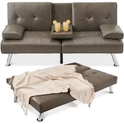 Best Choice Products Modern Faux Leather Convertible Futon Sofa W/ Removable Armrests, Metal Legs, 2 Cupholders 22 Best Choice Products Modern Faux Leather Convertible Futon Sofa W/ Removable Armrests, Metal Legs, 2 Cupholders -Furniture Specialty Store GUEST 896c6b44 028d 4ee8 a957 c63d539b2dcd