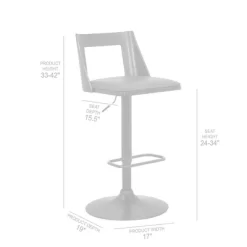 Milan Adjustable Swivel Faux Leather Metal Barstool Black - Armen Living -Furniture Specialty Store GUEST 89f54584 9a28 471b a5f7 10e427f9320c