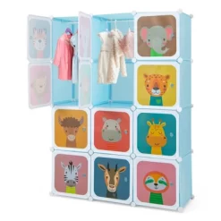 Costway 12-Cube Kids Wardrobe Baby Dresser Bedroom Armoire Clothes Hanging Closet With Door Blue/Pink 22 Costway 12-Cube Kids Wardrobe Baby Dresser Bedroom Armoire Clothes Hanging Closet With Door Blue/Pink -Furniture Specialty Store GUEST 89f70eab 03f1 4d63 9413 06e0afc9ce2e