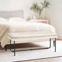 Nano 48" Upholstered Modern Double Layered Cushion Bedroom Bench - The Pop Maison -Furniture Specialty Store GUEST 8a661710 33e8 4f35 b51b e0e452db2f3a