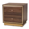 Cormac Wood And Metal 2 Drawer Nightstand - Baxton Studio