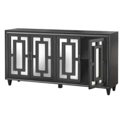 69" Lavoy Glass Mirrored Buffet Black - Lifestorey -Furniture Specialty Store GUEST 8b23ea24 6146 4eb3 a020 2cc213da0428