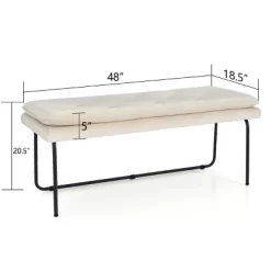 Nano 48" Upholstered Modern Double Layered Cushion Bedroom Bench - The Pop Maison -Furniture Specialty Store GUEST 8b2e5ffc d0f7 4f24 8c71 5f52724789c4