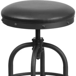 Merrick Lane Counter Stool Contemporary Black Faux Leather Backless Stool With Swivel Seat Height Adjustment And Footrest -Furniture Specialty Store GUEST 8b626302 5d33 4e0b b917 49927751416e