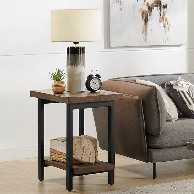 Pomona Solid Wood And Metal End Table With Shelf - Alaterre Furniture 4 Pomona Solid Wood And Metal End Table With Shelf - Alaterre Furniture - Image 2