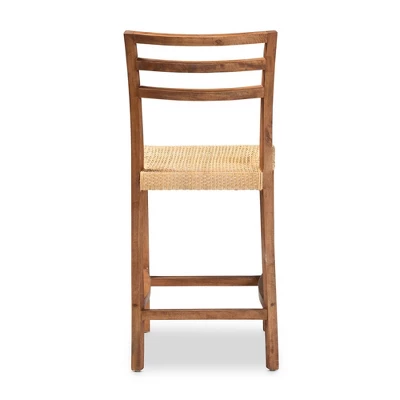 Arthur Wood And Rattan Counter Height Barstool Natural/Walnut - Bali & Pari 6 Arthur Wood And Rattan Counter Height Barstool Natural/Walnut - Bali & Pari - Image 4