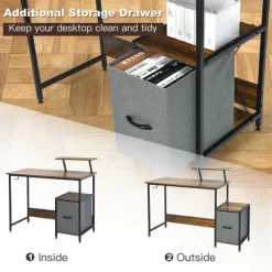 Costway Computer Desk Writing Workstation Home Office W/ Movable Storage Rack & Shelf -Furniture Specialty Store GUEST 8cac7851 97b0 46df af7a bbe7d48f5536