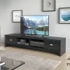 Lakewood Extra Wide TV Stand For TVs Up To 80" Black - CorLiving -Furniture Specialty Store GUEST 8d4d0018 7702 40ef 89e2 58f3c11350a7