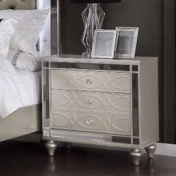 2pc La Mesa Nightstand And Dresser Set Silver - HOMES: Inside + Out -Furniture Specialty Store GUEST 8e072cad cac6 4315 a471 2581c8534d0d