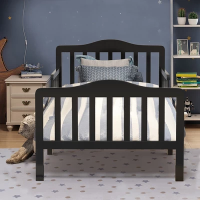 Costway Kids Toddler Wood Bed Bedroom Furniture W/ Guardrails Black/Brown/Grey/White 11 Costway Kids Toddler Wood Bed Bedroom Furniture W/ Guardrails Black/Brown/Grey/White - Image 9