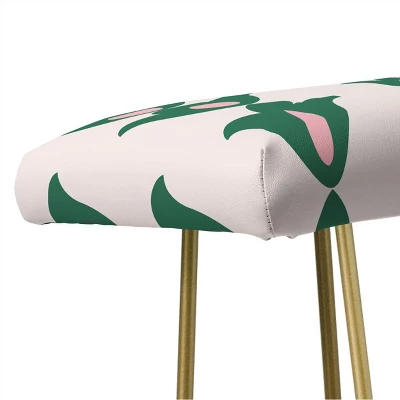 Maritza Lisa Retro Green Floral Pattern Bench Green - Deny Designs 4 Maritza Lisa Retro Green Floral Pattern Bench Green - Deny Designs - Image 2