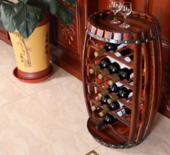 Vintiquewise Rustic Barrel Shaped Wooden Wine Rack For 23 Bottles -Furniture Specialty Store GUEST 8f64d8d4 bd1b 432e aecc e198c52b4a7b
