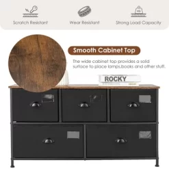 Costway 5-Drawer Dresser Storage Organizer Chest Fabric Drawer W/Labels Black 16 Costway 5-Drawer Dresser Storage Organizer Chest Fabric Drawer W/Labels Black -Furniture Specialty Store GUEST 8f66d352 c47d 4e8e 9e43 80a15ed5c067
