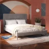 Westerleigh Upholstered Platform Bed With Minimalist Tufted Headboard Light Gray - CosmoLiving By Cosmopolitan -Furniture Specialty Store GUEST 8fa6c689 f410 42e3 91a1 1e313b2c3036