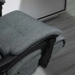 Vinsetto Executive Linen-Feel Fabric Office Chair High Back Swivel Task Chair With Adjustable Height Upholstered Retractable Footrest, Headrest And Padded Armrest -Furniture Specialty Store GUEST 90385e15 f22b 4da5 8280 0683e04eaa66