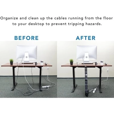 Mount-It! Cable Management Spine & Desk Cord Organizer | Keeps Power & AV Cords Safe And Organized | 50 In. Long Modular Wire Management Tray | Black 6 Mount-It! Cable Management Spine & Desk Cord Organizer | Keeps Power & AV Cords Safe And Organized | 50 In. Long Modular Wire Management Tray | Black - Image 4