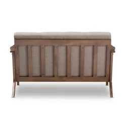 Bianca Mid-Modern Walnut Wood Fabric Tufted 2 Seater Loveseat Light Gray - Baxton Studio -Furniture Specialty Store GUEST 90719f7a e497 40ef a7b3 f74fe579e3c9