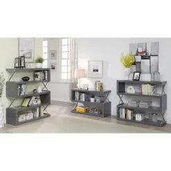 54.38" Duvall 5-Tier Open Bookcase Gray - MiBasics -Furniture Specialty Store GUEST 90815a49 267a 493a b017 046c0b0b50a9