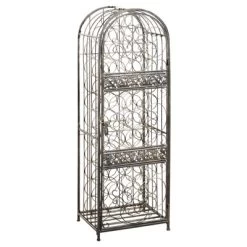 HOMCOM 45 Bottle Wrought Iron Wine Rack Jail With Lock - Antique Bronze -Furniture Specialty Store GUEST 91788c22 4897 4c86 ae6c fe3638e1f480