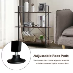 Costway 3-Tier Bookshelf Industrial Bookcase Display Shelf Storage Rack Rustic Brown -Furniture Specialty Store GUEST 917a37a6 faea 459e 9e80 831d3d0dda51