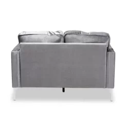 Baxton Studio Clara Velvet Fabric Upholstered 2 Seater Loveseat Gray - BaxtonStudio -Furniture Specialty Store GUEST 929b4417 056b 4679 bd83 71a02f46170f