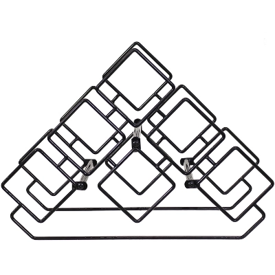 Sunnydaze Decor Sunnydaze Modern 6-Bottle Triangular Wine Rack - Indoor Steel Wire Tabletop Accent - Black 7 Sunnydaze Decor Sunnydaze Modern 6-Bottle Triangular Wine Rack - Indoor Steel Wire Tabletop Accent - Black - Image 5