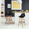 Tangkula Set Of 2 Mid Century Barstool 28.5" Dining Pub Chair W/Leather Padded Seat Black -Furniture Specialty Store GUEST 9303863b d9dd 466c 9b9b a25d88292b07
