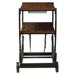Triesta Antiqued Vintage Industrial Metal & Wood Wheeled Wine Rack Cart - Baxton Studio -Furniture Specialty Store GUEST 9330d4b3 85b7 4e8c 8e0d f3a6d0110397