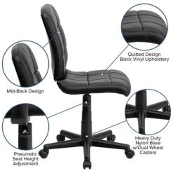 Mid-Back Quilted Vinyl Swivel Task Chair - Riverstone Furniture -Furniture Specialty Store GUEST 935bb430 ff02 4152 937b 07381f92105d