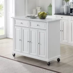 Avery Kitchen Island/Cart Distressed White/White Marble - Crosley -Furniture Specialty Store GUEST 93c8320b f449 46b6 b8d9 37d6e59bc87e