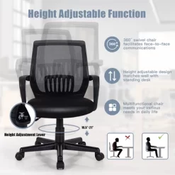 Costway Mid-Back Office Executive Chair Mesh Chair Height Adjustable W/ Lumbar Support -Furniture Specialty Store GUEST 93f620a3 7155 4a21 ac94 5bd37de14bd7