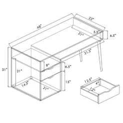 Costway Computer Desk PC Writing Table Study Workstation Drawer & Cabinet With Wood Legs -Furniture Specialty Store GUEST 940e5700 1dc5 487b a943 1a8d03b49395
