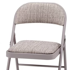 MECO Sudden Comfort Deluxe Metal Fabric Padded Folding Chair Set For Indoor Home Special Occasions Or Outdoor Events, Gray (Set Of 4) -Furniture Specialty Store GUEST 94a9c0a1 8481 48b3 ae8c 9a6cd67c57ef