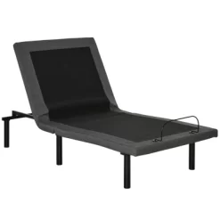 HOMCOM Twin XL Adjustable Bed Frame, Ergonomic Zero Gravity Power Bed Base With Head And Foot Incline, Memory, And Wireless Remote, Gray -Furniture Specialty Store GUEST 954f497a 0951 42a7 a528 bce37b3b33ea