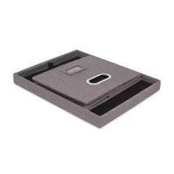 Internet's Best 2-Pack Collapsible File Storage Organizer With Lid - Grey