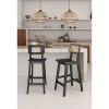 Versailles Wood Counter Height Barstool Black/Natural - Manhattan Comfort