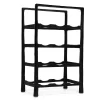BIRDROCK HOME 12 Bottle Rack - Free Standing Stand - Kitchen Countertop - Black Forged Metal - Vertical Shelf Storage Cabinet - Holder