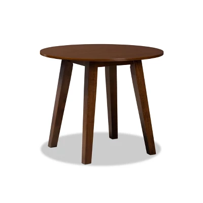 35" Ela Wide Round Wood Dining Table - Baxton Studio 9 35" Ela Wide Round Wood Dining Table - Baxton Studio - Image 7