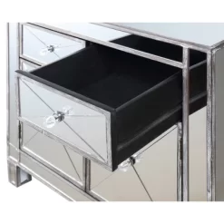 Gold Coast Vineyard 2 Drawer Mirrored Cabinet Weathered Gray - Breighton Home