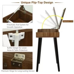 Costway Vanity Table Set With Flip Top Mirror Dressing Makeup Study Padded Stool -Furniture Specialty Store GUEST 96553939 c8ef 4502 9478 672529fe2034