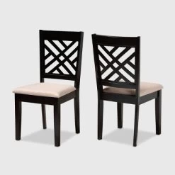 2pc Caron Upholstered Wood Dining Chair Set - Baxton Studio -Furniture Specialty Store GUEST 965d4bac 10aa 4f59 9b6f b69076b9ef13